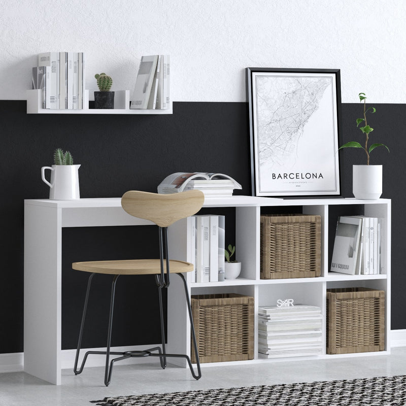 Birou Asi Home Jack, Alb/
Stejar, 74 x145 x45 cm