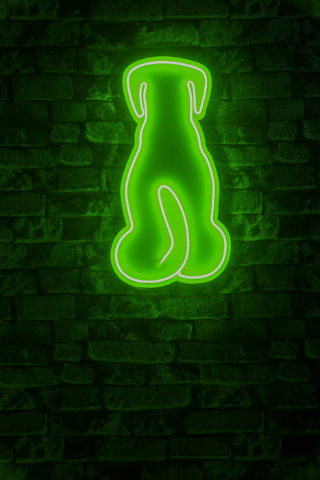 Decoratiune LED Asi Home Doggy - Green, 23 x 40 x 2 cm