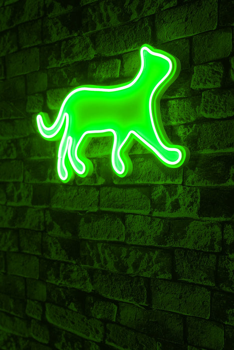 Decoratiune LED Asi Home Kitty the Cat - Green, 45 x 26 x 2 cm