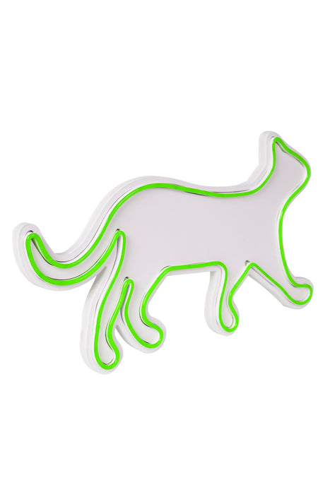 Decoratiune LED Asi Home Kitty the Cat - Green, 45 x 26 x 2 cm