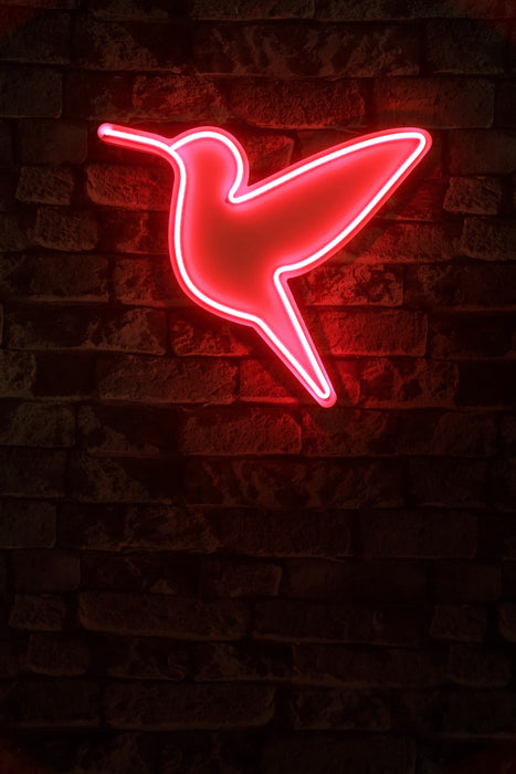 Decoratiune LED Asi Home Little Bird - Red, 40 x 36 x 2 cm