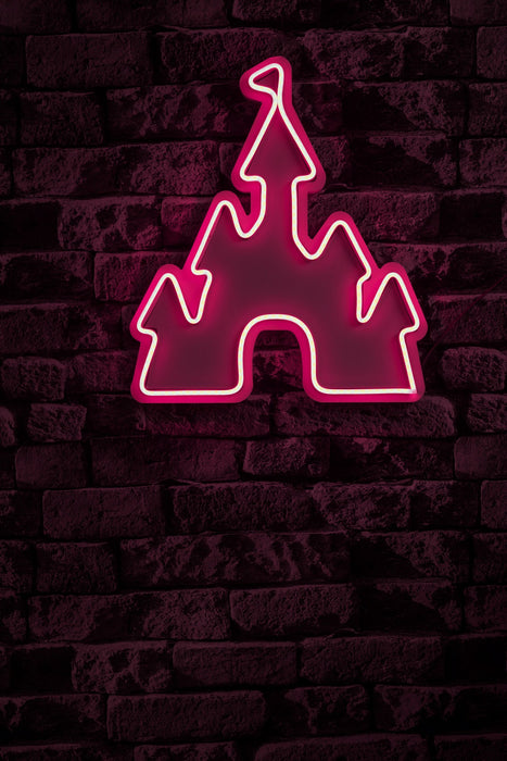 Decoratiune LED Asi Home Castle - Pink, 35 x 40 x 2 cm