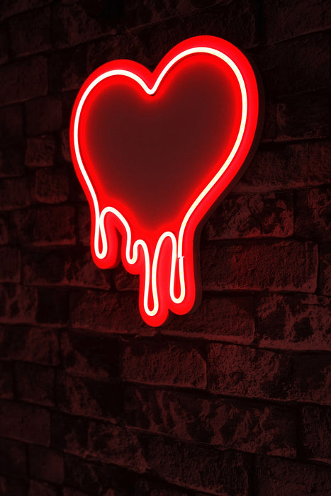 Decoratiune LED Asi Home Melting Heart - Red, 32 x 35 x 2 cm