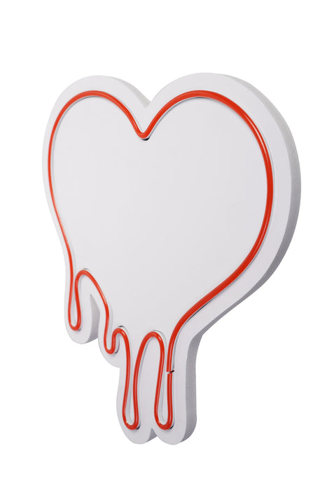 Decoratiune LED Asi Home Melting Heart - Red, 32 x 35 x 2 cm