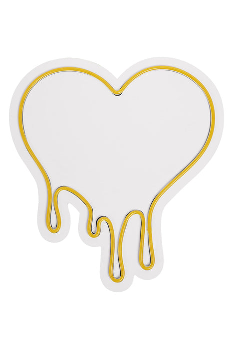 Decoratiune LED Asi Home Melting Heart - Yellow, 32 x 35 x 2 cm