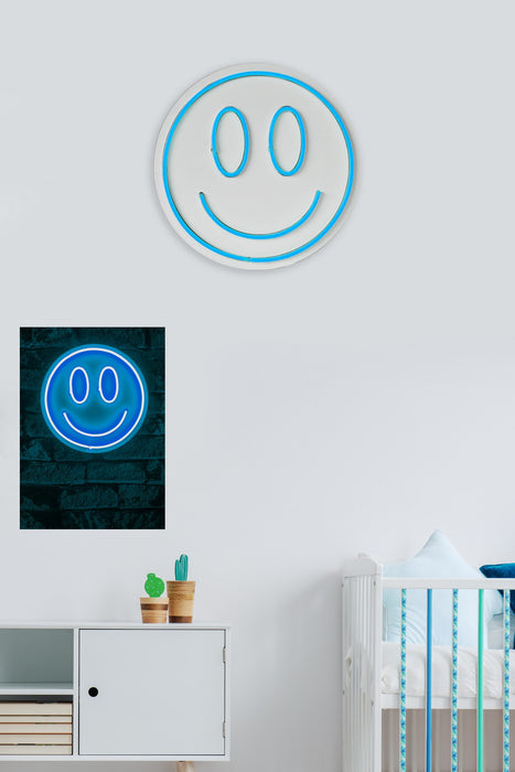 Decoratiune LED Asi Home Smiley - Blue, 27cm