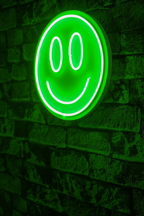 Decoratiune LED Asi Home Smiley - Green, 27cm