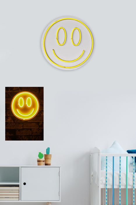 Decoratiune LED Asi Home Smiley - Yellow, 27cm