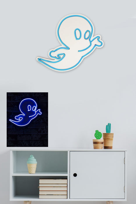 Decoratiune LED Asi Home Casper The Friendly Ghost - Albastru, 37 X 28 X 3 cm