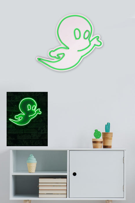 Decoratiune LED Asi Home Casper The Friendly Ghost - Verde, 37 X 28 X 3 cm