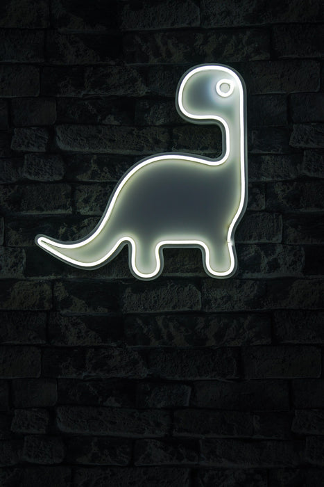 Decoratiune LED Asi Home Dino the Dinosaur - Alb, 40 x 40 x 3 cm