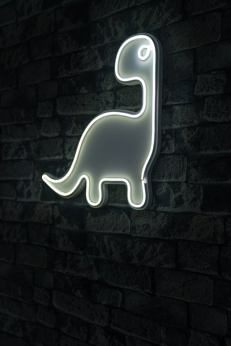 Decoratiune LED Asi Home Dino the Dinosaur - Alb, 40 x 40 x 3 cm