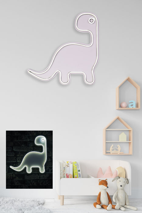 Decoratiune LED Asi Home Dino the Dinosaur - Alb, 40 x 40 x 3 cm