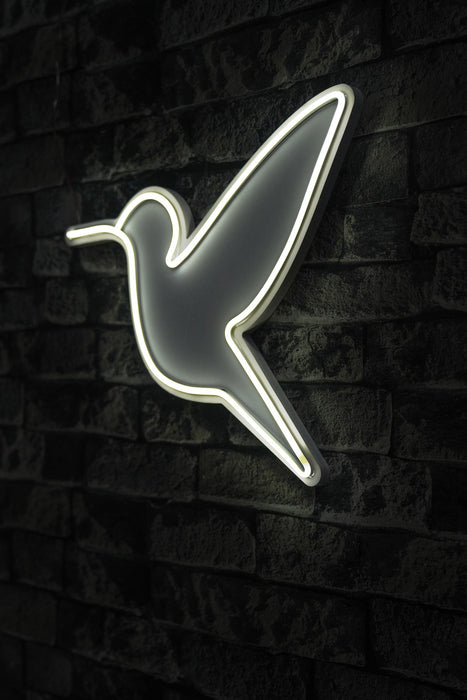 Decoratiune LED Asi Home Little Bird - Alb, 40 x 36 x 3 cm