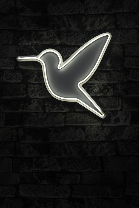 Decoratiune LED Asi Home Little Bird - Alb, 40 x 36 x 3 cm