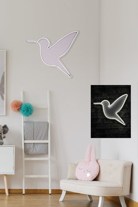 Decoratiune LED Asi Home Little Bird - Alb, 40 x 36 x 3 cm