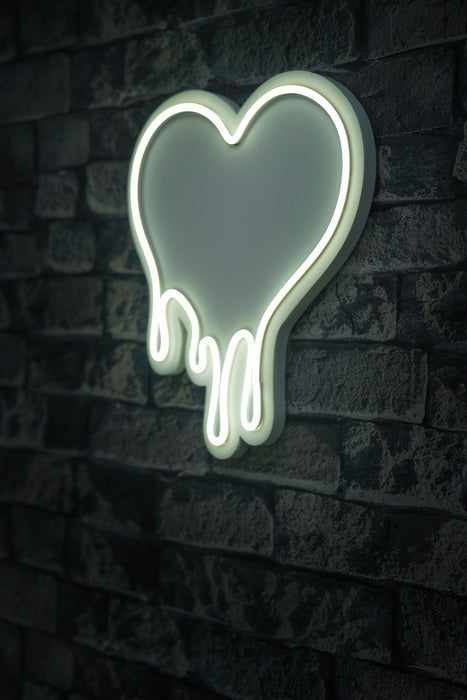 Decoratiune LED Asi Home Melting Heart - Alb, 32 x 35 x 3 cm