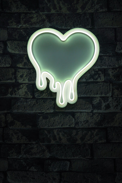 Decoratiune LED Asi Home Melting Heart - Alb, 32 x 35 x 3 cm