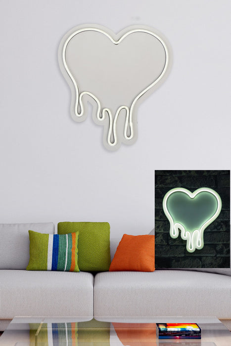 Decoratiune LED Asi Home Melting Heart - Alb, 32 x 35 x 3 cm