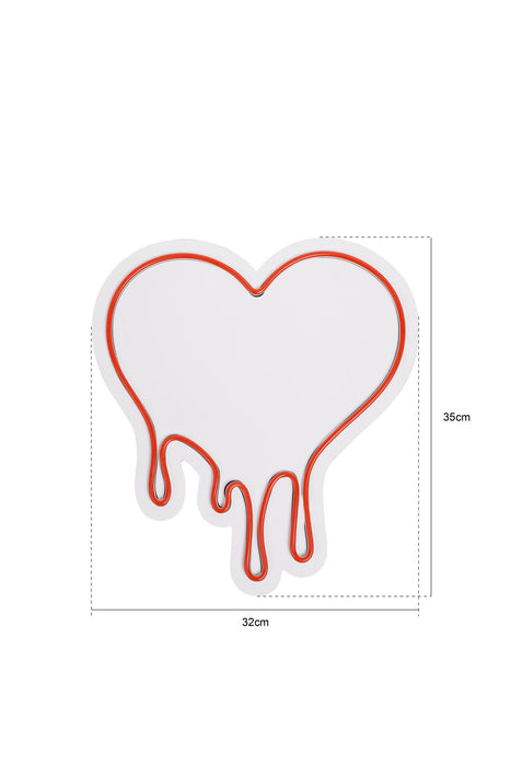 Decoratiune LED Asi Home Melting Heart - Alb, 32 x 35 x 3 cm