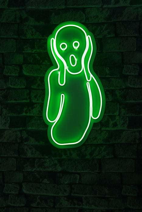 Decoratiune LED Asi Home Scream - Verde, 28 x 55 x 3 cm