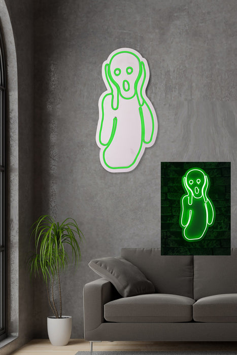 Decoratiune LED Asi Home Scream - Verde, 28 x 55 x 3 cm