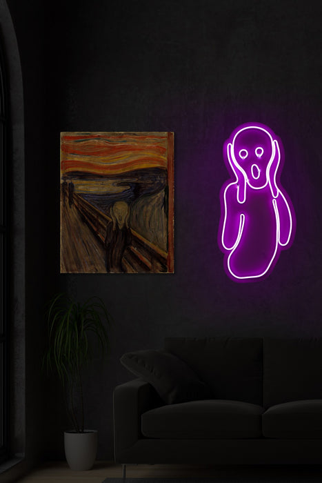 Decoratiune LED Asi Home Scream - Roz, 28 x 55 x 3 cm