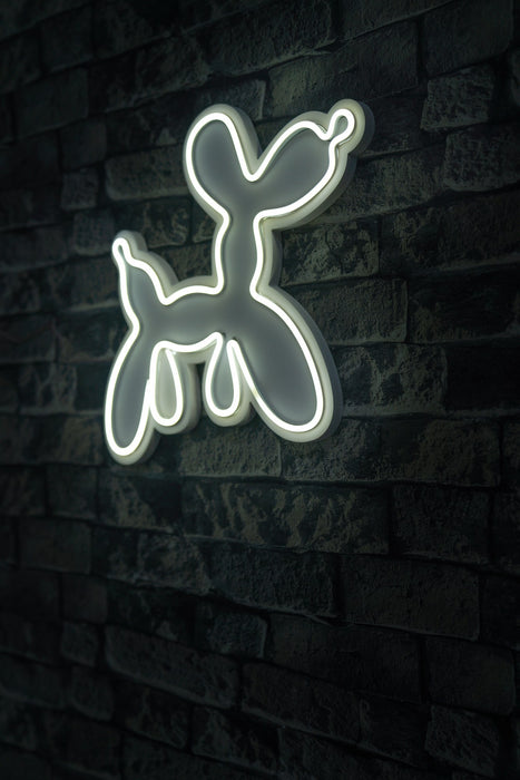 Decoratiune LED Asi Home Balloon Dog - Alb, 40 x 35 x 3 cm