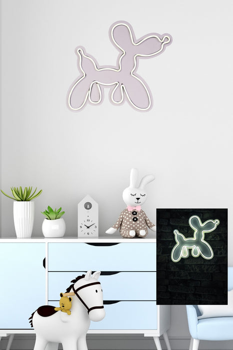 Decoratiune LED Asi Home Balloon Dog - Alb, 40 x 35 x 3 cm