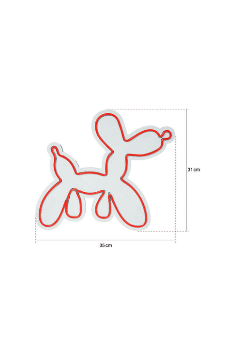 Decoratiune LED Asi Home Balloon Dog - Alb, 40 x 35 x 3 cm