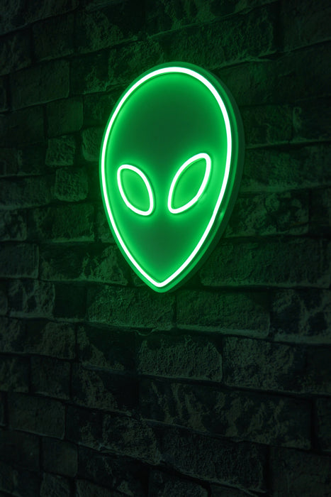 Decoratiune LED Asi Home Alien - Verde, 25 x 30 x 3 cm