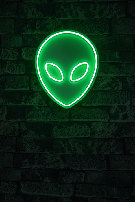 Decoratiune LED Asi Home Alien - Verde, 25 x 30 x 3 cm