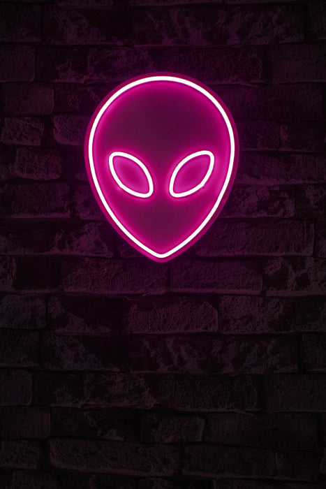 Decoratiune LED Asi Home Alien - Roz, 25 x 30 x 3 cm