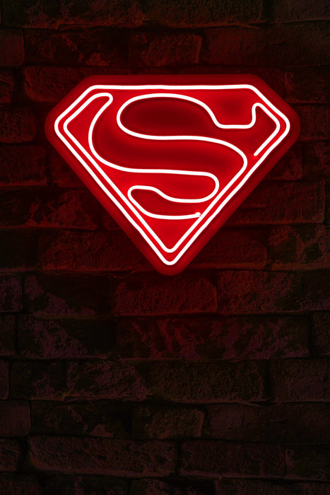 Decoratiune LED Asi Home Superman - Rosu, 36 x 28 x 3cm