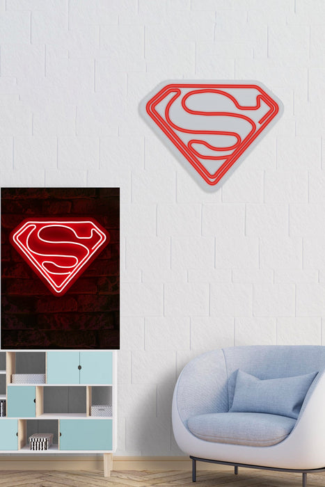 Decoratiune LED Asi Home Superman - Rosu, 36 x 28 x 3cm