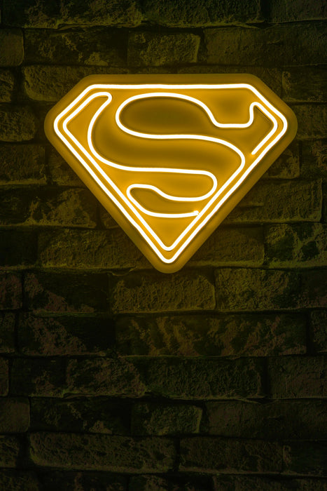 Decoratiune LED Asi Home Superman - Galben, 36 x 28 x 3cm