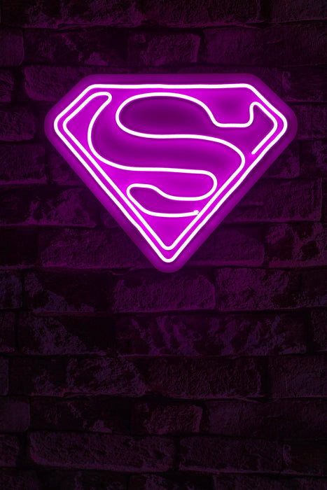 Decoratiune LED Asi Home Superman - Roz, 36 x 28 x 3cm