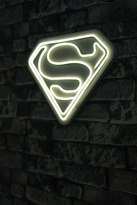 Decoratiune LED Asi Home Superman - Alb, 36 x 28 x 3cm