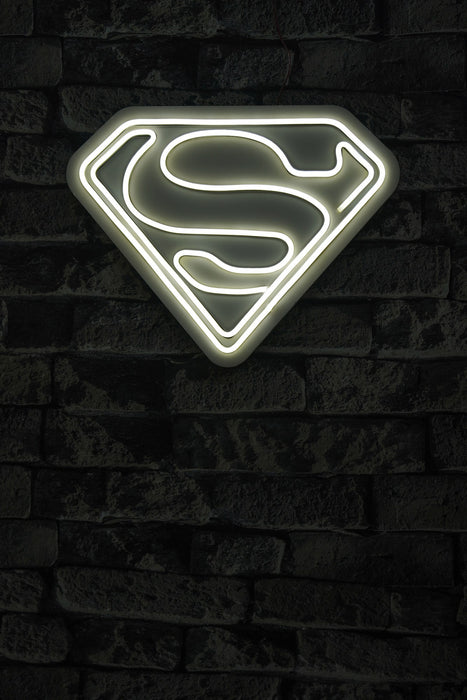 Decoratiune LED Asi Home Superman - Alb, 36 x 28 x 3cm