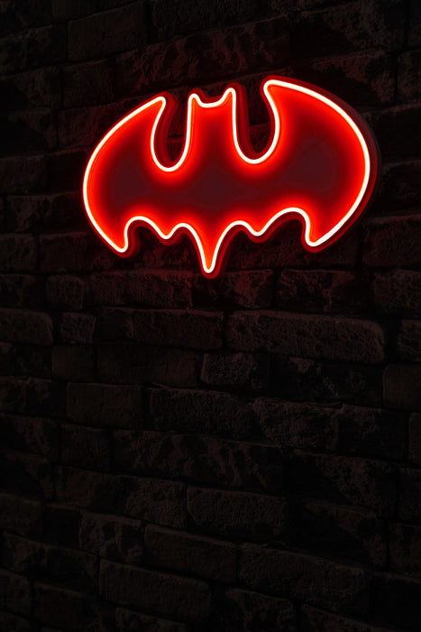 Decoratiune LED Asi Home Batman Bat Light - Rosu,  25 x 45 x 3 cm