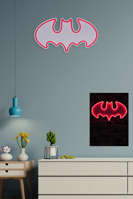 Decoratiune LED Asi Home Batman Bat Light - Rosu,  25 x 45 x 3 cm