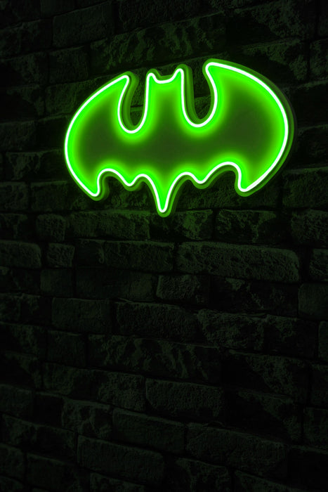 Decoratiune LED Asi Home Batman Bat Light - Verde,  25 x 45 x 3 cm