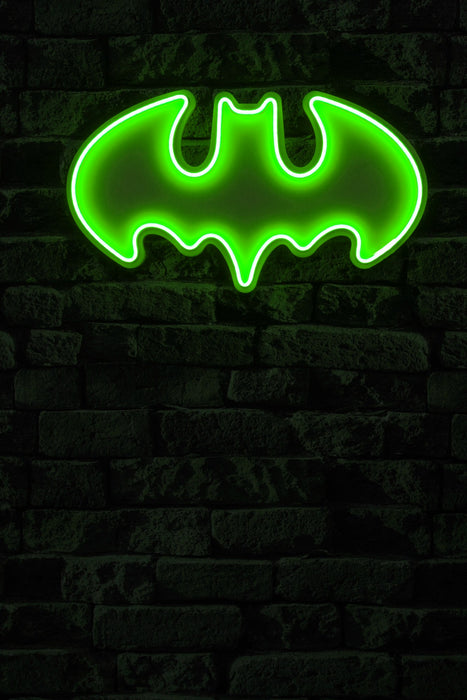 Decoratiune LED Asi Home Batman Bat Light - Verde,  25 x 45 x 3 cm