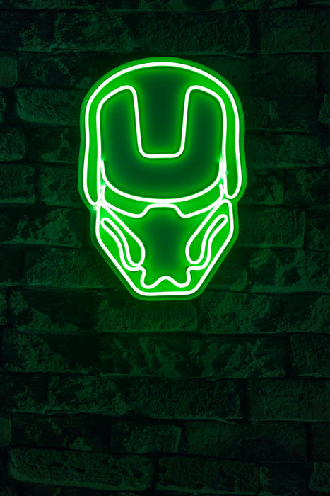 Decoratiune LED Asi Home Iron Man - Verde, 24 x 35 x 3 cm