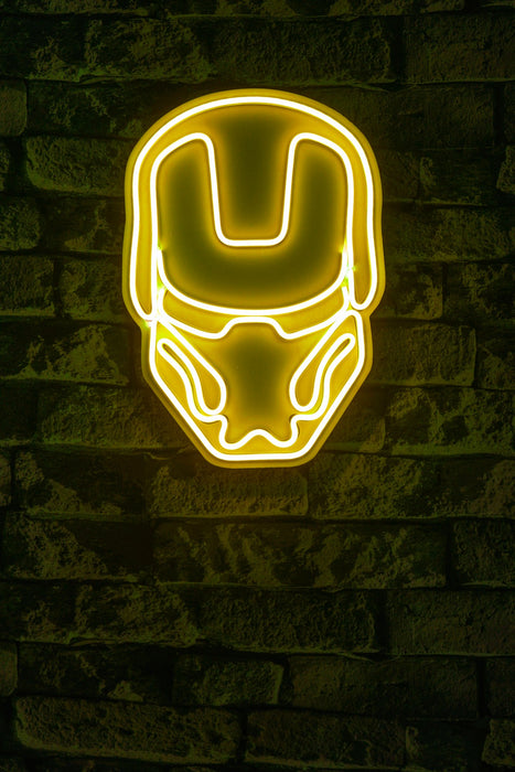 Decoratiune LED Asi Home Iron Man - Galben, 24 x 35 x 3 cm