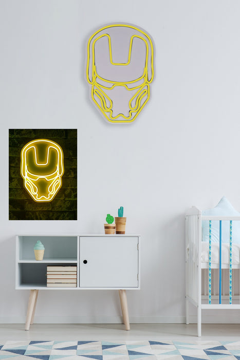 Decoratiune LED Asi Home Iron Man - Galben, 24 x 35 x 3 cm