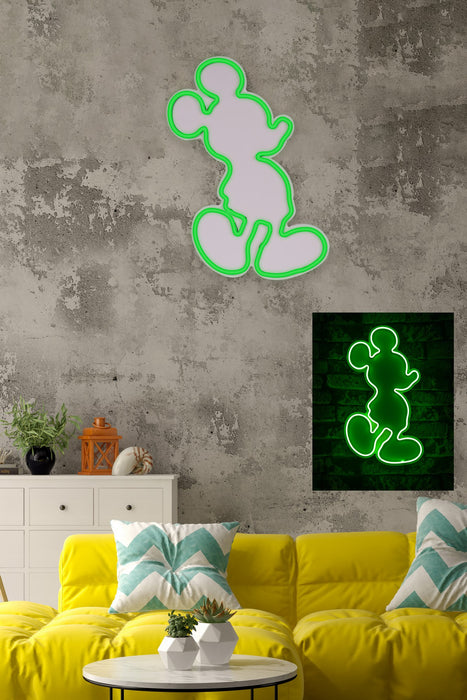 Decoratiune LED Asi Home Mickey Mouse - Verde, 27 x 49 x 3 cm