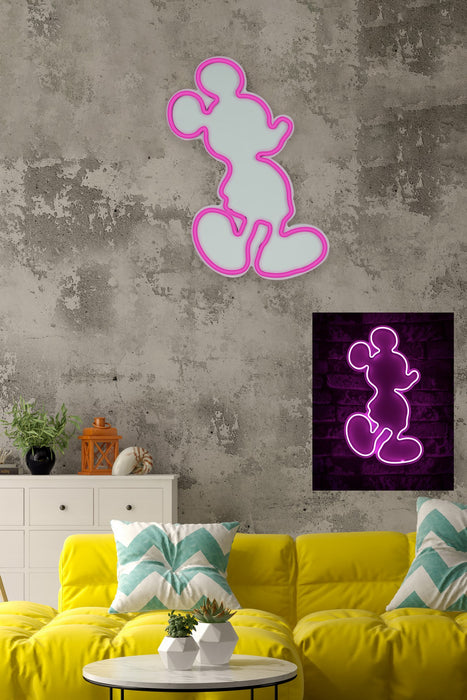 Decoratiune LED Asi Home Mickey Mouse - Roz, 27 x 49 x 3 cm