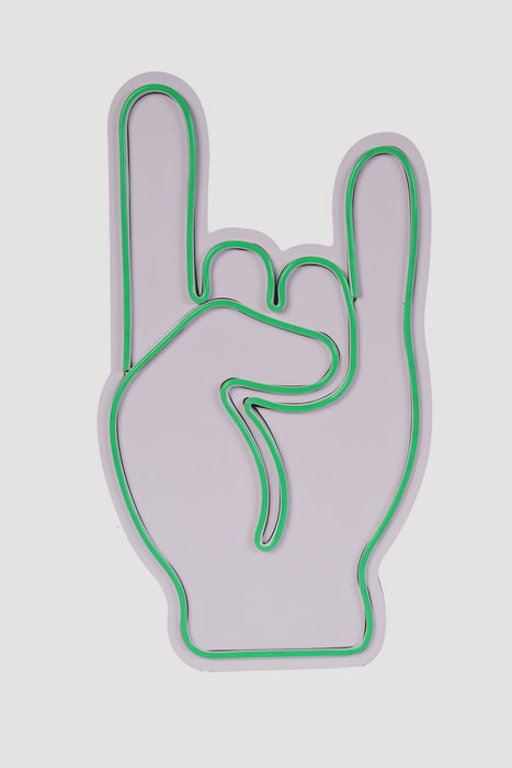 Decoratiune LED Asi Home Rock N Roll Sign - Verde, 25 x 44 x 3 cm