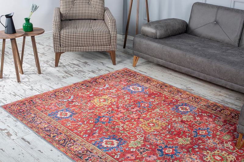 Covor Asi Home Soul Chenille - Red, 140 x 190cm, Poliester, Multicolor
